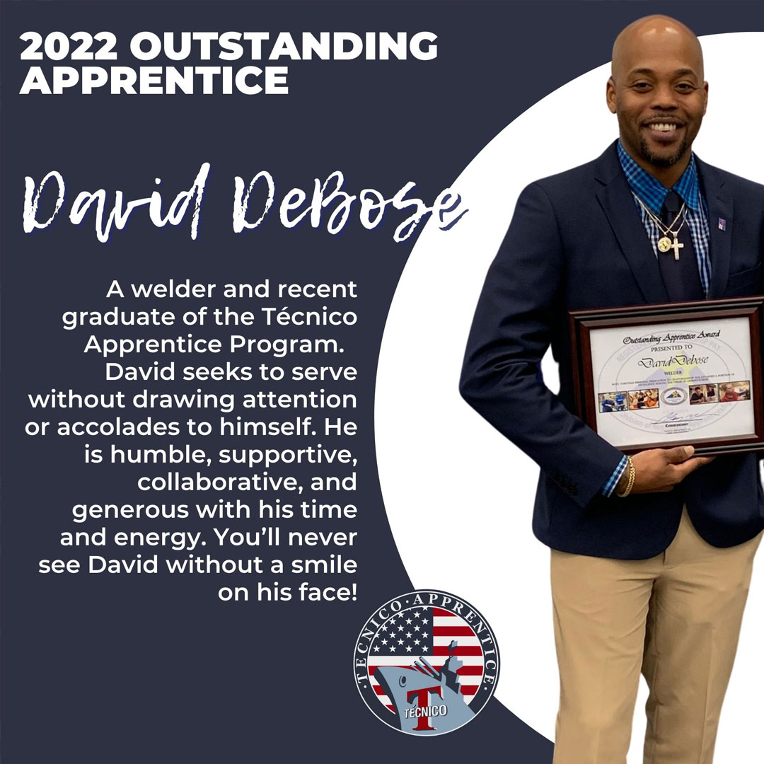 2022 Outstanding Apprentice David DeBose
